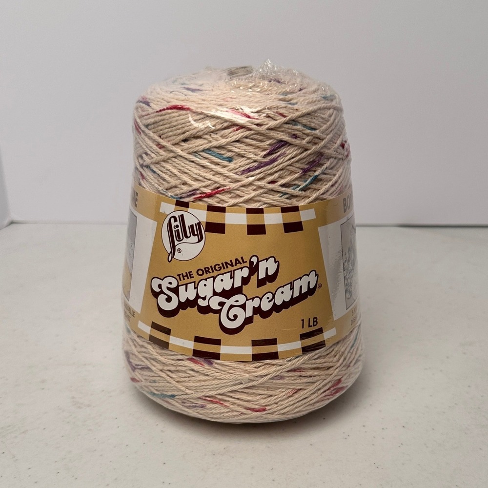Lily Sugar'n Cream Cotton Yarn 1lb Cone Potpourri Worsted 4 Ply New in Plastic
